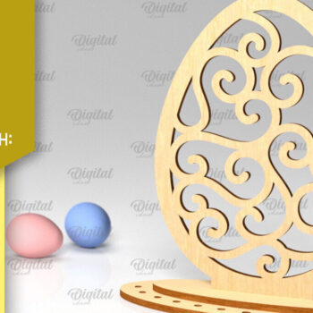 Intra απο ξύλο plywood  Χρώμα wenge 3mm-4mm πάχος - Πασχαλινό αυγό με λέιζερ. 3D Πασχαλινή διακόσμηση Δίασταση 15x15 cm INTRAFABR-123687977 - Image 1