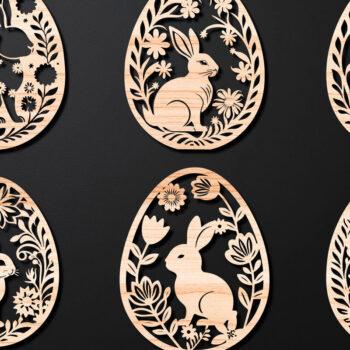 Intra απο ξύλο plywood  Χρώμα wenge 3mm-4mm πάχος - Πασχαλινό Αυγό LaserCut Δίασταση 4x4 cm INTRAFABR-123688044 - Image 1