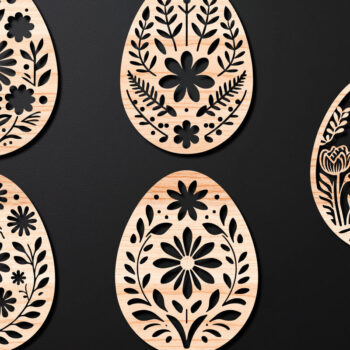 Intra απο ξύλο plywood  Χρώμα wenge 3mm-4mm πάχος - Πασχαλινό Αυγό LaserCut Δίασταση 4x4 cm INTRAFABR-123718917 - Image 1