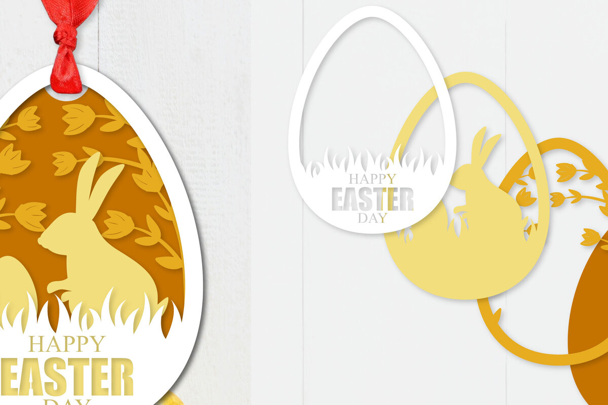 Intra απο ξύλο plywood  Χρώμα wenge 3mm-4mm πάχος - Πασχαλινό αυγό με στρώσεις Papercut Δίασταση 15x15 cm INTRAFABR-96446297