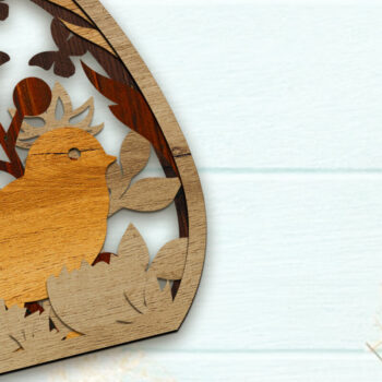 Intra απο ξύλο plywood  Χρώμα wenge 3mm-4mm πάχος - Πρότυπο κοπής λέιζερ πολλαπλών στρωμάτων Πασχαλινό αυγό Δίασταση 4x5 cm INTRAFABR-100109781 - Image 3