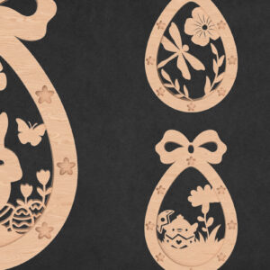 Intra απο ξύλο plywood  Χρώμα wenge 3mm-4mm πάχος - Δέσμη στολίδι Πασχαλινό Αυγό - Δίασταση 6x6 cm INTRAFABR-95964760