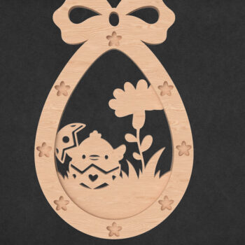 Intra απο ξύλο plywood  Χρώμα wenge 3mm-4mm πάχος - Δέσμη στολίδι Πασχαλινό Αυγό - Δίασταση 6x6 cm INTRAFABR-95964760 - Image 6