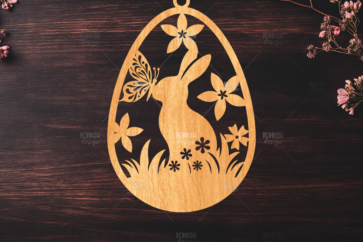 Intra απο ξύλο plywood  Χρώμα wenge 3mm-4mm πάχος - κοπής με λέιζερ στολίδι Πασχαλινό αυγό Δίασταση 6x6 cm INTRAFABR-95964794