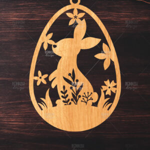 Intra απο ξύλο plywood Χρώμα wenge 3mm-4mm πάχος - κοπής με λέιζερ στολίδι Πασχαλινό αυγό Δίασταση 6x6 cm INTRAFABR-95964799
