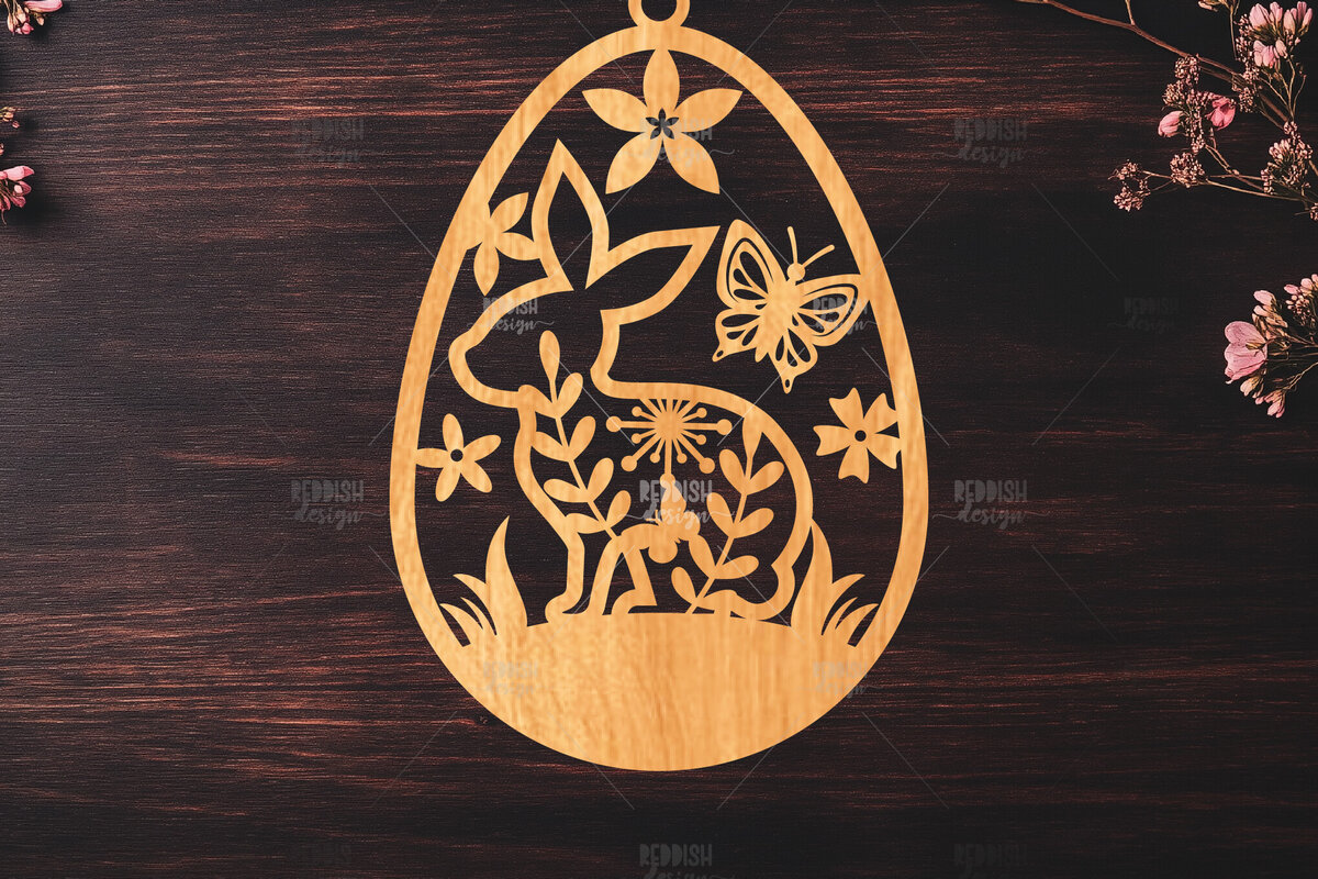 Intra απο ξύλο plywood  Χρώμα wenge 3mm-4mm πάχος - κοπής με λέιζερ στολίδι Πασχαλινό αυγό Δίασταση 6x6 cm INTRAFABR-104160390