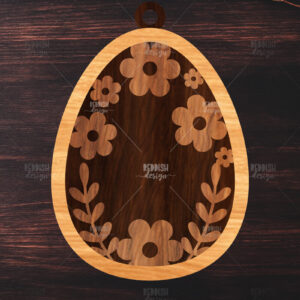 Intra απο ξύλο plywood  Χρώμα wenge 3mm-4mm πάχος - κοπής με λέιζερ στολίδι Πασχαλινό αυγό Δίασταση 6x6 cm INTRAFABR-100229950