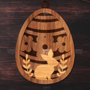 Intra απο ξύλο plywood  Χρώμα wenge 3mm-4mm πάχος - κοπής με λέιζερ στολίδι Πασχαλινό αυγό Δίασταση 6x6 cm INTRAFABR-100514409