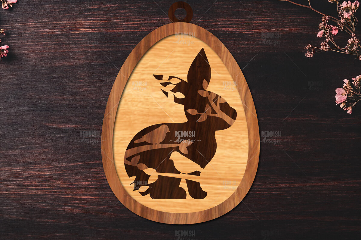 Intra απο ξύλο plywood  Χρώμα wenge 3mm-4mm πάχος - κοπής με λέιζερ στολίδι Πασχαλινό αυγό Δίασταση 6x6 cm INTRAFABR-100514426