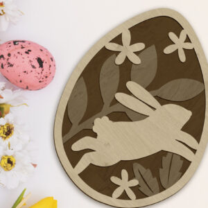 Intra απο ξύλο plywood  Χρώμα wenge 3mm-4mm πάχος - Στολίδι Πασχαλινό Αυγό, Πολυστρωματικό κομμένο Δίασταση 2x7 cm INTRAFABR-120780421