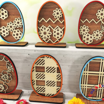 Intra απο ξύλο plywood Χρώμα wenge 3mm-4mm πάχος - Πασχαλινό αυγό στολίδι. Σειρά Δίασταση 6x6 cm INTRAFABR-120780473 - Image 1