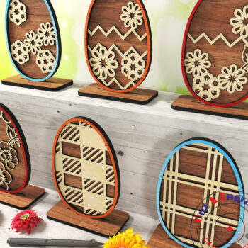 Intra απο ξύλο plywood Χρώμα wenge 3mm-4mm πάχος - Πασχαλινό αυγό στολίδι. Σειρά Δίασταση 6x6 cm INTRAFABR-120780473 - Image 2