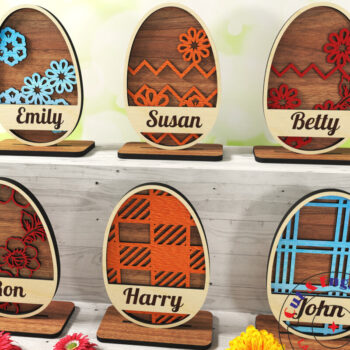 Intra απο ξύλο plywood Χρώμα wenge 3mm-4mm πάχος - Πασχαλινό αυγό στολίδι. Σειρά Δίασταση 6x6 cm INTRAFABR-120780473 - Image 3