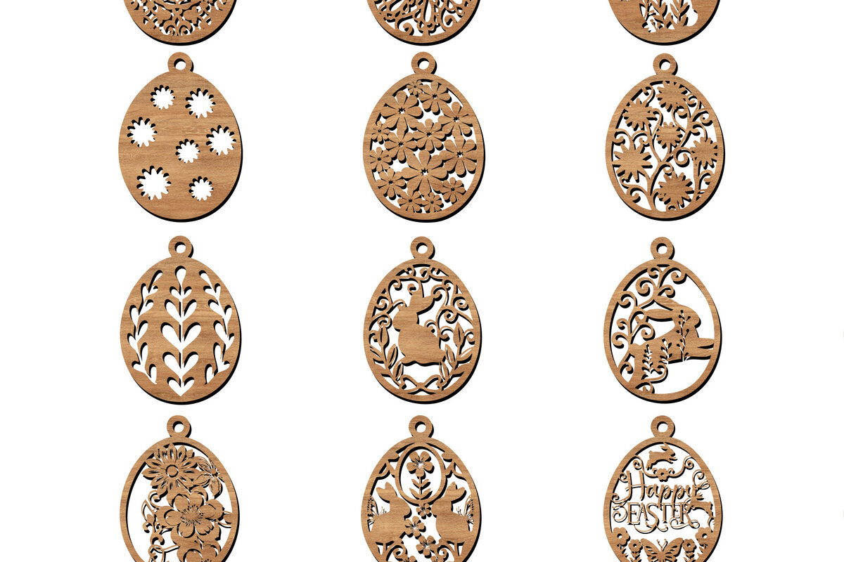 Intra απο ξύλο plywood  Χρώμα wenge 3mm-4mm πάχος - Μενταγιόν Πασχαλινών Αυγών με λέιζερ Δίασταση 4x4 cm INTRAFABR-120885518