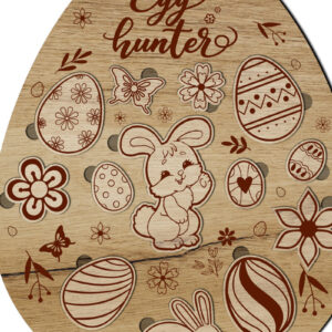 Intra απο ξύλο plywood  Χρώμα wenge 3mm-4mm πάχος - Πασχαλινό Αυγό - Παζλ για Παιδιά Δίασταση 5x6 cm INTRAFABR-120885514