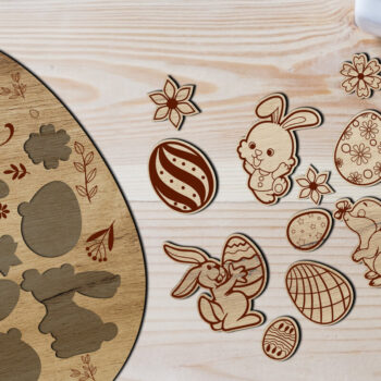 Intra απο ξύλο plywood Χρώμα wenge 3mm-4mm πάχος - Πασχαλινό αυγό παζλ για παιδιά Δίασταση 5x6 cm INTRAFABR-70665808 - Image 1