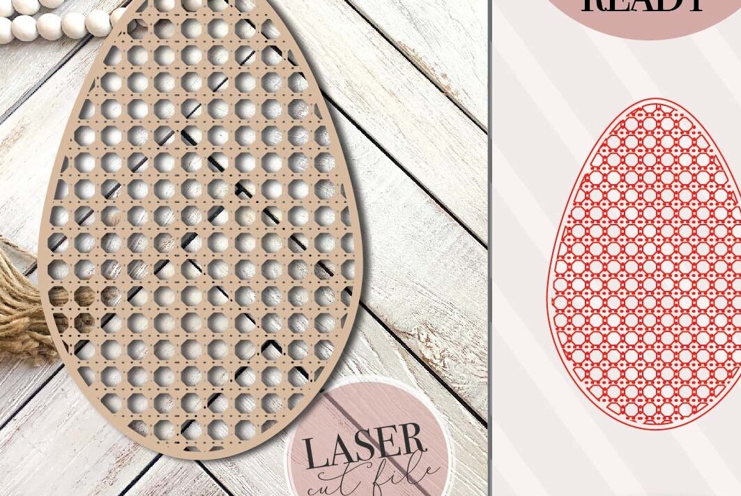 Intra απο ξύλο plywood  Χρώμα wenge 3mm-4mm πάχος - Πασχαλινό αυγό Rattan Laser Δίασταση 6x6 cm INTRAFABR-103861216