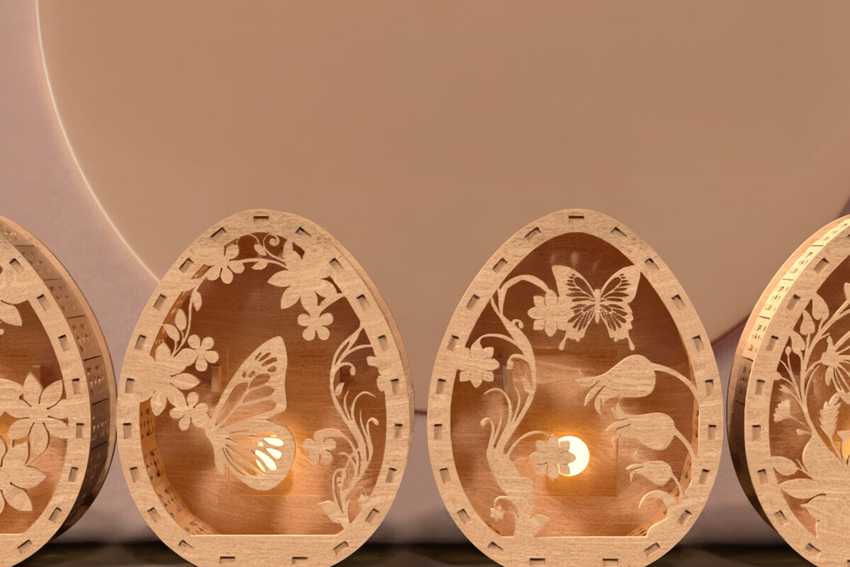 Intra απο ξύλο plywood  Χρώμα wenge 3mm-4mm πάχος - Πασχαλινό Αυγό Σκιά Κουτί | Τρισδιάστατη Δίασταση 25x25 cm INTRAFABR-117714499