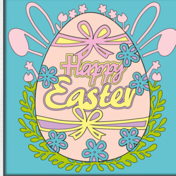 Intra απο ξύλο plywood  Χρώμα wenge 3mm-4mm πάχος - Easter Egg Shadowbox Paper Project Δίασταση 15x15 cm INTRAFABR-99992413 - Image 1