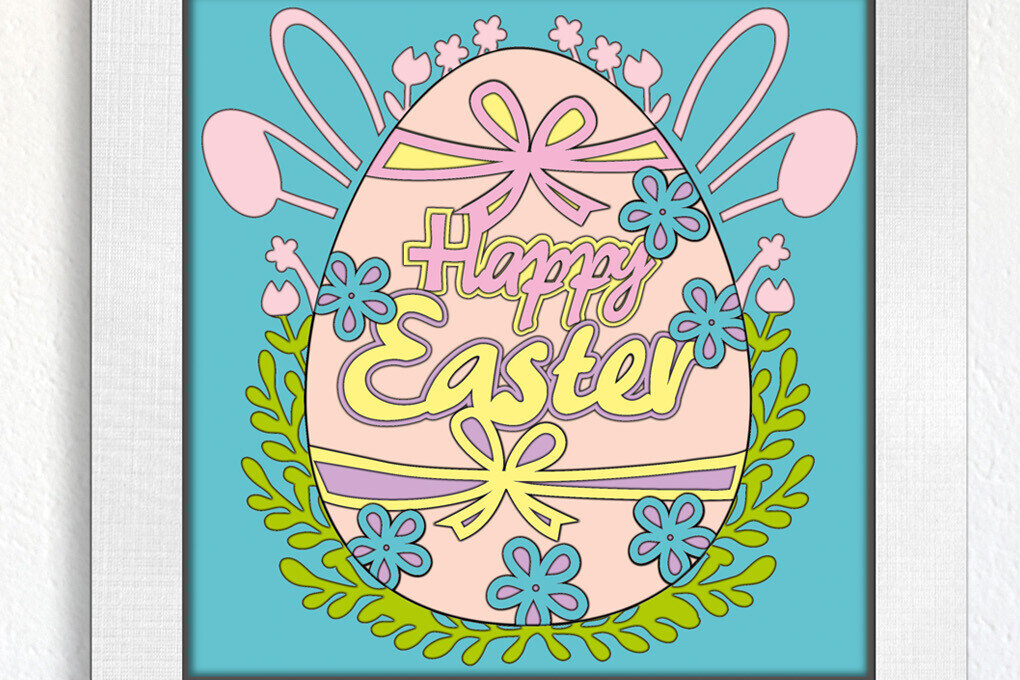 Intra απο ξύλο plywood  Χρώμα wenge 3mm-4mm πάχος - Easter Egg Shadowbox Paper Project Δίασταση 15x15 cm INTRAFABR-99992413