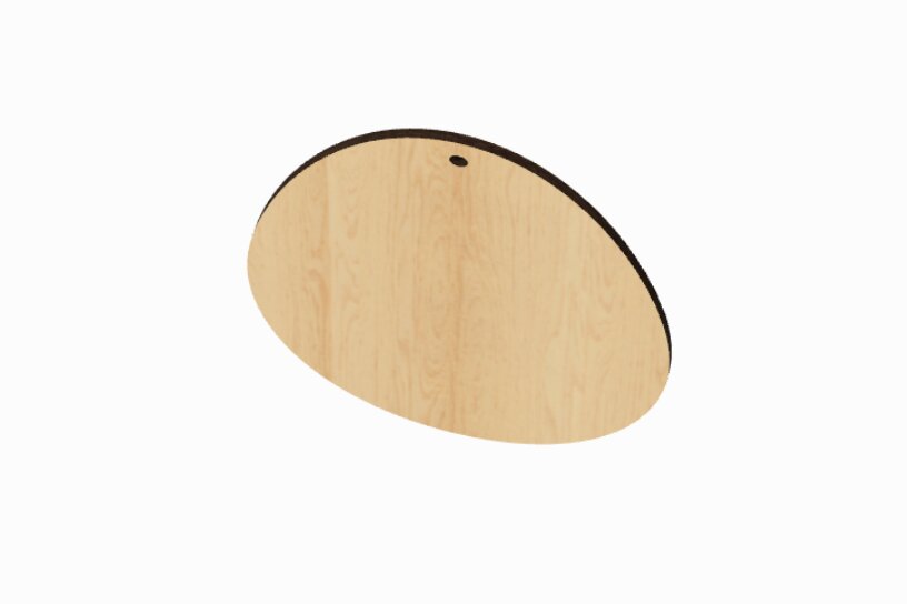 Intra απο ξύλο plywood  Χρώμα wenge 3mm-4mm πάχος - Αρχεία κοπής με λέιζερ Πασχαλινό αυγό Δίασταση 12x15 cm INTRAFABR-100051995