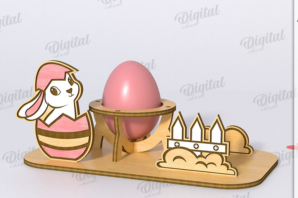 Intra απο ξύλο plywood  Χρώμα wenge 3mm-4mm πάχος - Πασχαλινό Αυγό Βάση LaserCut. 3D Αυγοθήκη Δίασταση 15x15 cm INTRAFABR-115632641