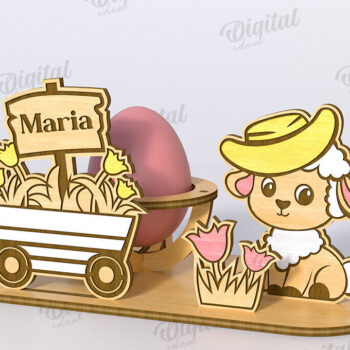 Intra απο ξύλο plywood  Χρώμα wenge 3mm-4mm πάχος - Πασχαλινό Αυγό Βάση LaserCut. 3D Αυγοθήκη Δίασταση 15x15 cm INTRAFABR-115719613 - Image 1