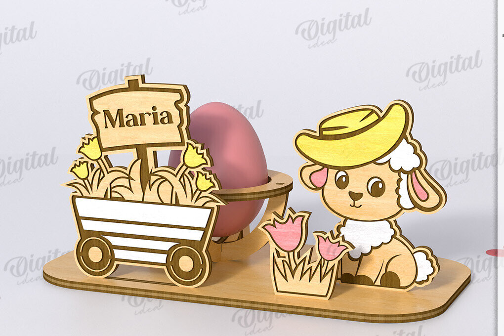 Intra απο ξύλο plywood  Χρώμα wenge 3mm-4mm πάχος - Πασχαλινό Αυγό Βάση LaserCut. 3D Αυγοθήκη Δίασταση 15x15 cm INTRAFABR-115719613