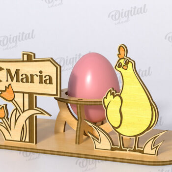 Intra απο ξύλο plywood  Χρώμα wenge 3mm-4mm πάχος - Πασχαλινό Αυγό Βάση LaserCut. 3D Αυγοθήκη Δίασταση 15x15 cm INTRAFABR-122878140 - Image 1