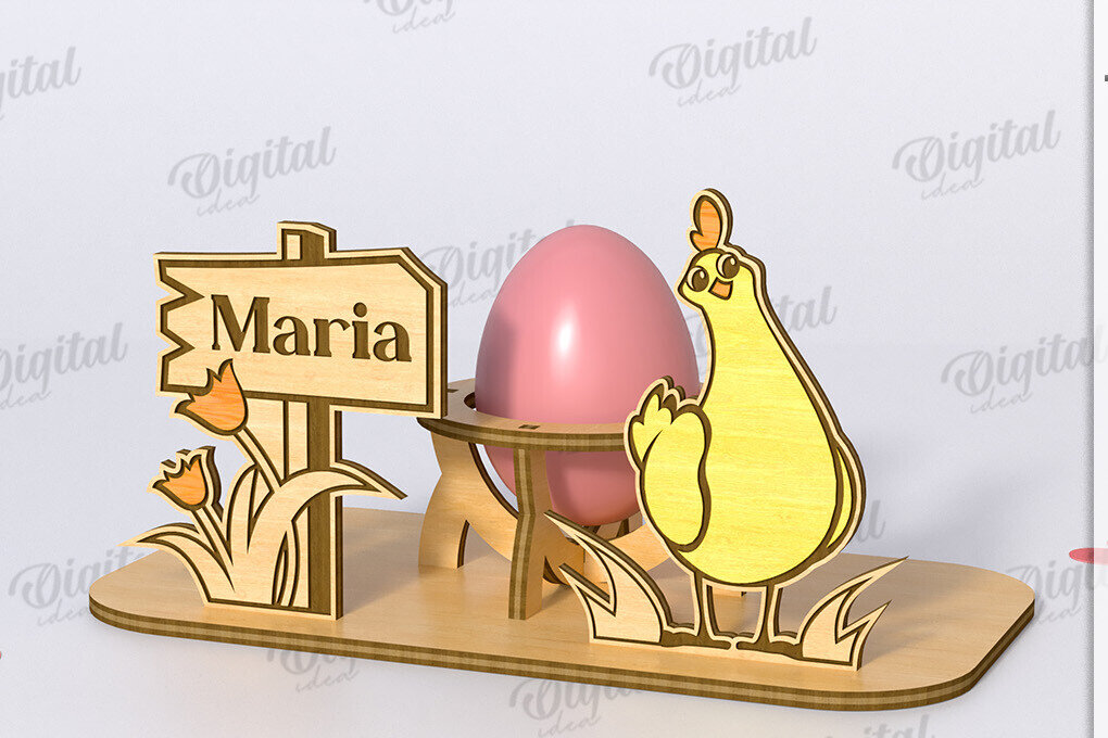 Intra απο ξύλο plywood  Χρώμα wenge 3mm-4mm πάχος - Πασχαλινό Αυγό Βάση LaserCut. 3D Αυγοθήκη Δίασταση 15x15 cm INTRAFABR-122878140