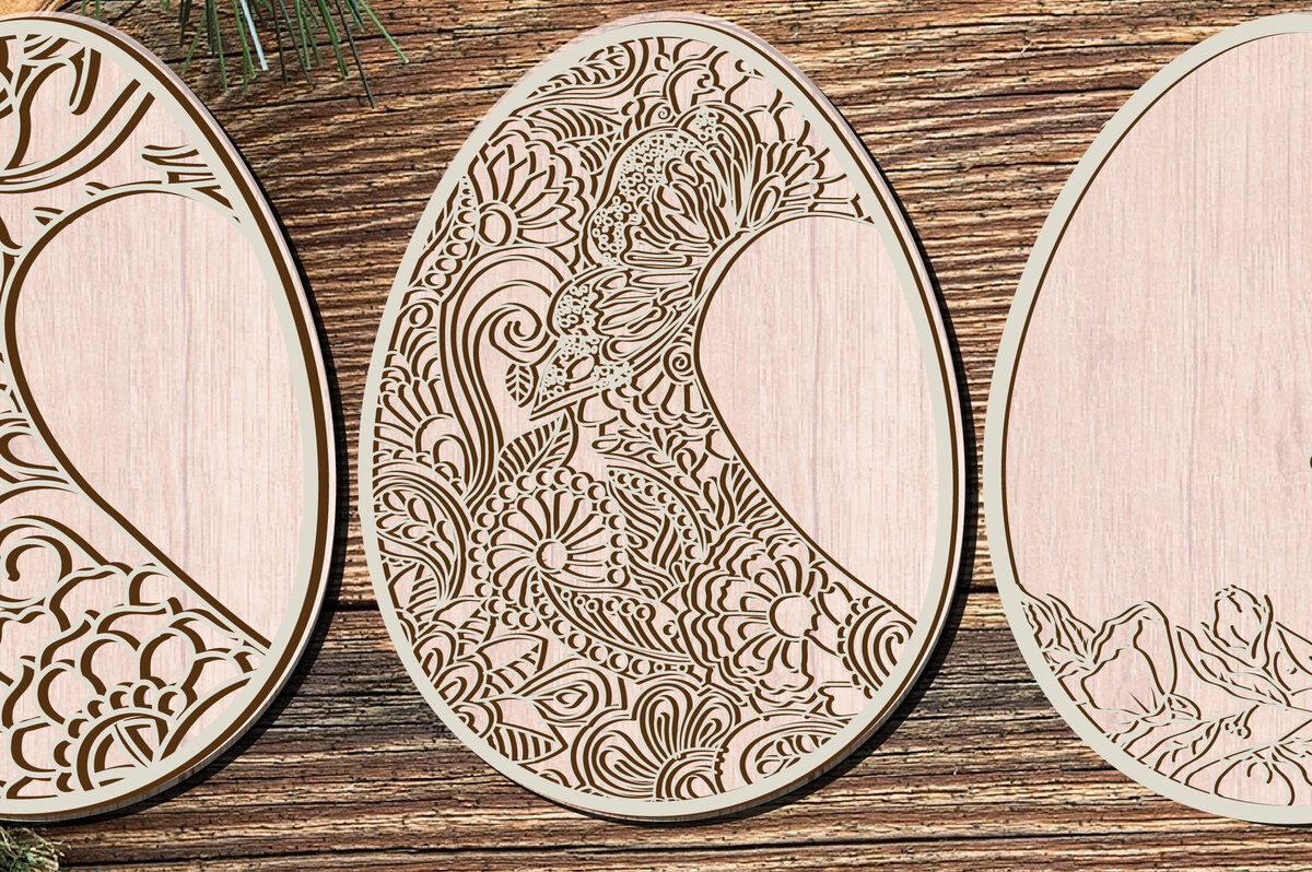 Intra απο ξύλο plywood  Χρώμα wenge 3mm-4mm πάχος - Πασχαλινό αυγό Cut 3 Layer Bundle 879 Δίασταση 15x15 cm INTRAFABR-102642220