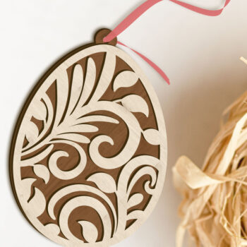 Intra απο ξύλο plywood  Χρώμα wenge 3mm-4mm πάχος - κοπής με λέιζερ πολλαπλών στρώσεων Πασχαλινής Ετικέτας Δίασταση 3x4 cm INTRAFABR-120767966 - Image 1