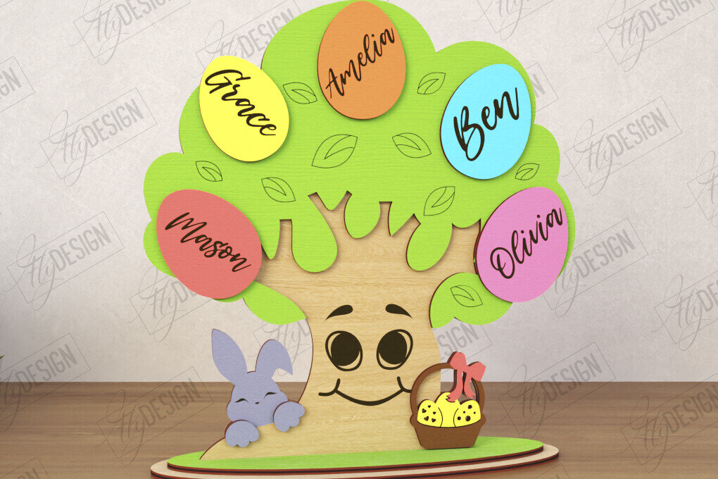 Intra απο ξύλο plywood  Χρώμα wenge 3mm-4mm πάχος - Πασχαλινό Αυγό | Πασχαλινό Οικογενειακό Δέντρο Δίασταση 15x15 cm INTRAFABR-114687662