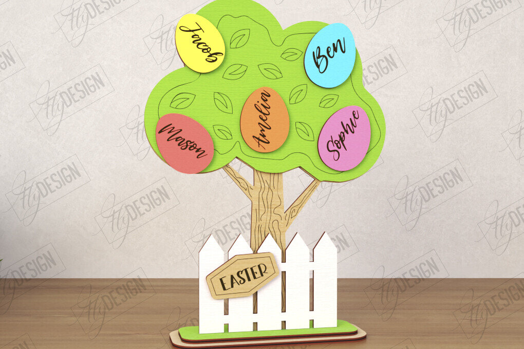 Intra απο ξύλο plywood  Χρώμα wenge 3mm-4mm πάχος - Πασχαλινό Αυγό | Πασχαλινό Οικογενειακό Δέντρο Δίασταση 15x15 cm INTRAFABR-114831694