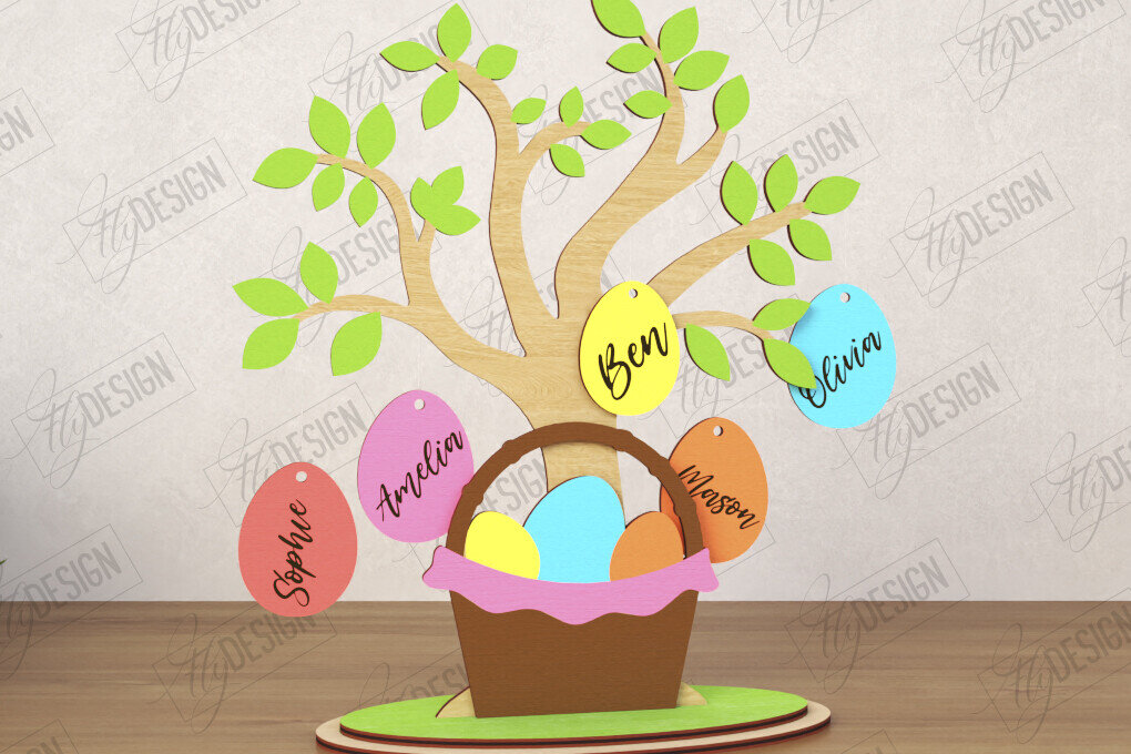 Intra απο ξύλο plywood  Χρώμα wenge 3mm-4mm πάχος - Πασχαλινό Αυγό | Πασχαλινό Οικογενειακό Δέντρο|CNC Δίασταση 15x15 cm INTRAFABR-113995915