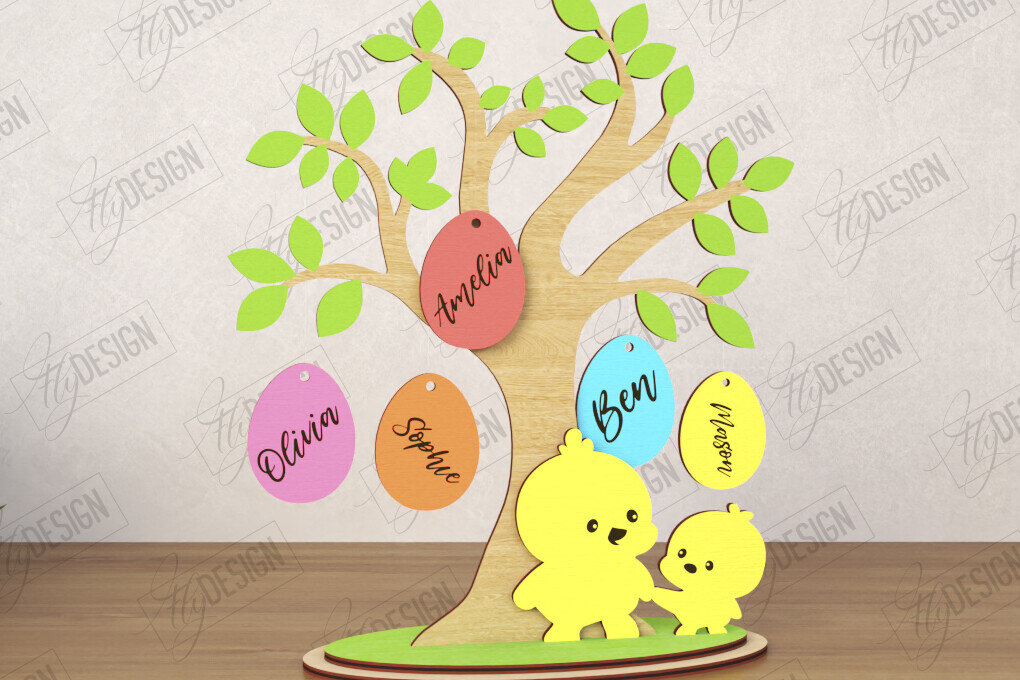 Intra απο ξύλο plywood  Χρώμα wenge 3mm-4mm πάχος - Πασχαλινό Αυγό | Πασχαλινό Οικογενειακό Δέντρο|CNC Δίασταση 15x15 cm INTRAFABR-79673564