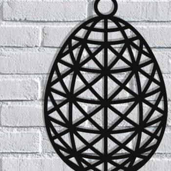 Intra απο ξύλο plywood  Χρώμα wenge 3mm-4mm πάχος - Πασχαλινό αυγό διακόσμηση τοίχου με λέιζερ Δίασταση 40x50 cm INTRAFABR-123101174 - Image 1