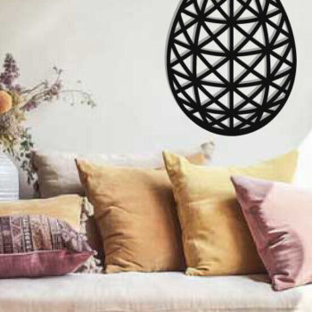 Intra απο ξύλο plywood  Χρώμα wenge 3mm-4mm πάχος - Πασχαλινό αυγό διακόσμηση τοίχου με λέιζερ Δίασταση 40x50 cm INTRAFABR-123101174 - Image 2