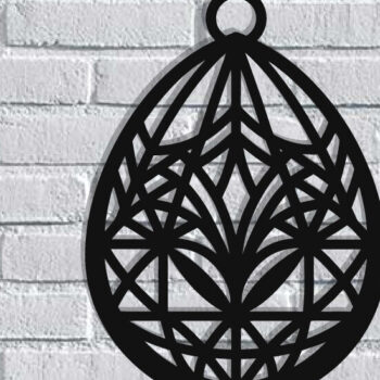 Intra απο ξύλο plywood  Χρώμα wenge 3mm-4mm πάχος - Πασχαλινό αυγό διακόσμηση τοίχου με λέιζερ Δίασταση 40x50 cm INTRAFABR-123101179 - Image 1