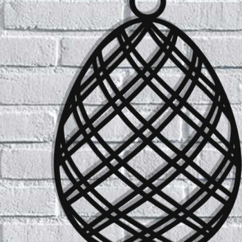 Intra απο ξύλο plywood  Χρώμα wenge 3mm-4mm πάχος - Πασχαλινό αυγό διακόσμηση τοίχου με λέιζερ Δίασταση 40x50 cm INTRAFABR-123261705 - Image 1