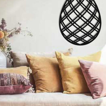 Intra απο ξύλο plywood  Χρώμα wenge 3mm-4mm πάχος - Πασχαλινό αυγό διακόσμηση τοίχου με λέιζερ Δίασταση 40x50 cm INTRAFABR-123261705 - Image 2