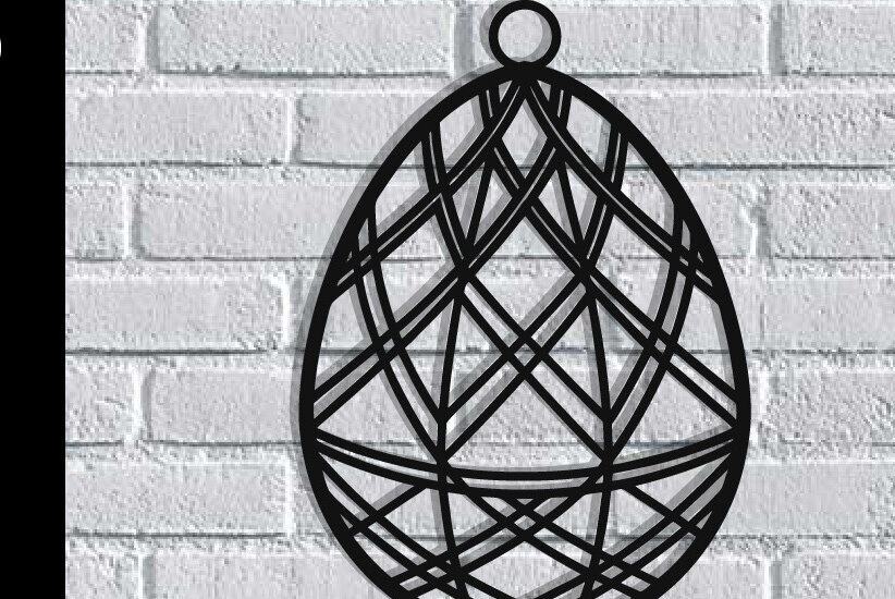 Intra απο ξύλο plywood  Χρώμα wenge 3mm-4mm πάχος - Πασχαλινό αυγό διακόσμηση τοίχου με λέιζερ Δίασταση 40x50 cm INTRAFABR-114131182