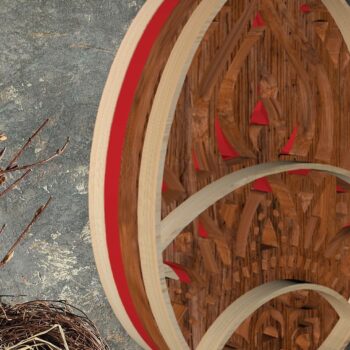 Intra απο ξύλο plywood  Χρώμα wenge 3mm-4mm πάχος - Πασχαλινά αυγά Δίασταση 30x20 cm INTRAFABR-84665716 - Image 4