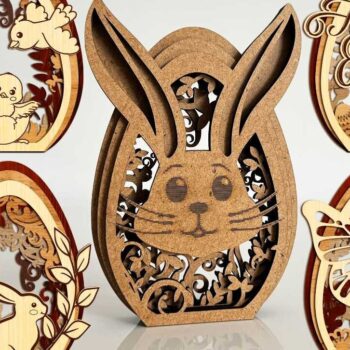 Intra απο ξύλο plywood  Χρώμα wenge 3mm-4mm πάχος - Πρότυπα με στρώσεις πασχαλινών αυγών Δίασταση 3x4 cm INTRAFABR-77823454 - Image 1