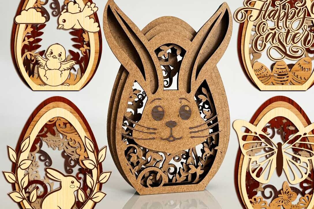 Intra απο ξύλο plywood  Χρώμα wenge 3mm-4mm πάχος - Πρότυπα με στρώσεις πασχαλινών αυγών Δίασταση 3x4 cm INTRAFABR-77823454