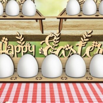 Intra απο ξύλο plywood  Χρώμα wenge 3mm-4mm πάχος - Θήκη Πασχαλινών Αυγών | Δίασταση 15x15 cm INTRAFABR-77915166 - Image 1