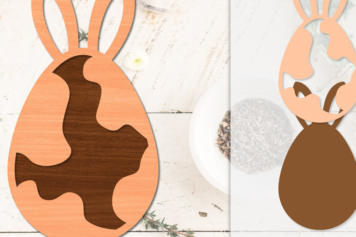 Intra απο ξύλο plywood  Χρώμα wenge 3mm-4mm πάχος - Πασχαλινά αυγά με λέιζερ Δίασταση 20x20 cm INTRAFABR-77915223