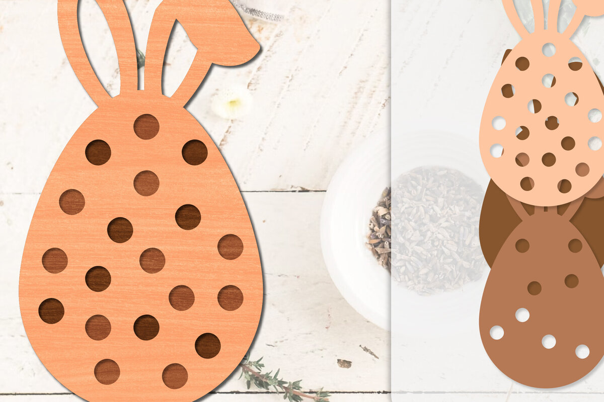 Intra απο ξύλο plywood  Χρώμα wenge 3mm-4mm πάχος - Πασχαλινά αυγά με λέιζερ Δίασταση 20x20 cm INTRAFABR-77929557