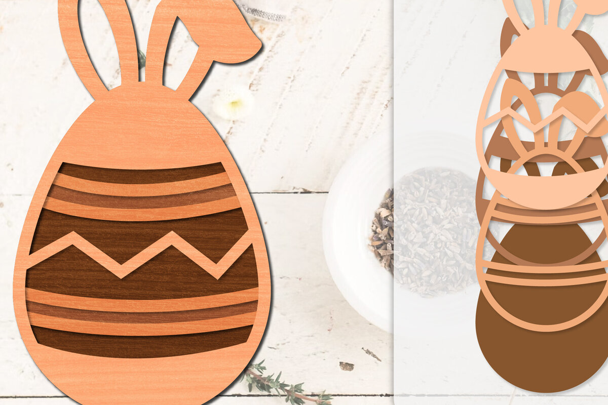 Intra απο ξύλο plywood  Χρώμα wenge 3mm-4mm πάχος - Πασχαλινά αυγά με λέιζερ Δίασταση 20x20 cm INTRAFABR-77929578