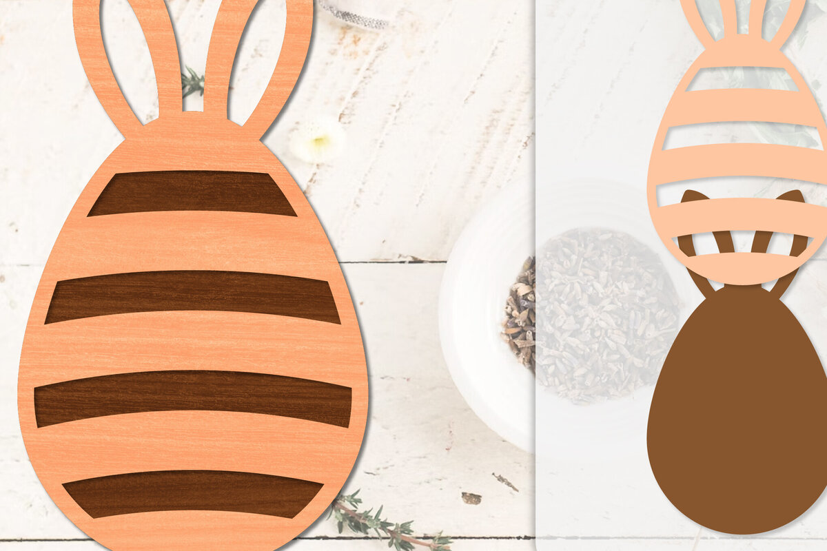 Intra απο ξύλο plywood  Χρώμα wenge 3mm-4mm πάχος - Πασχαλινά αυγά με λέιζερ Δίασταση 20x20 cm INTRAFABR-77929589